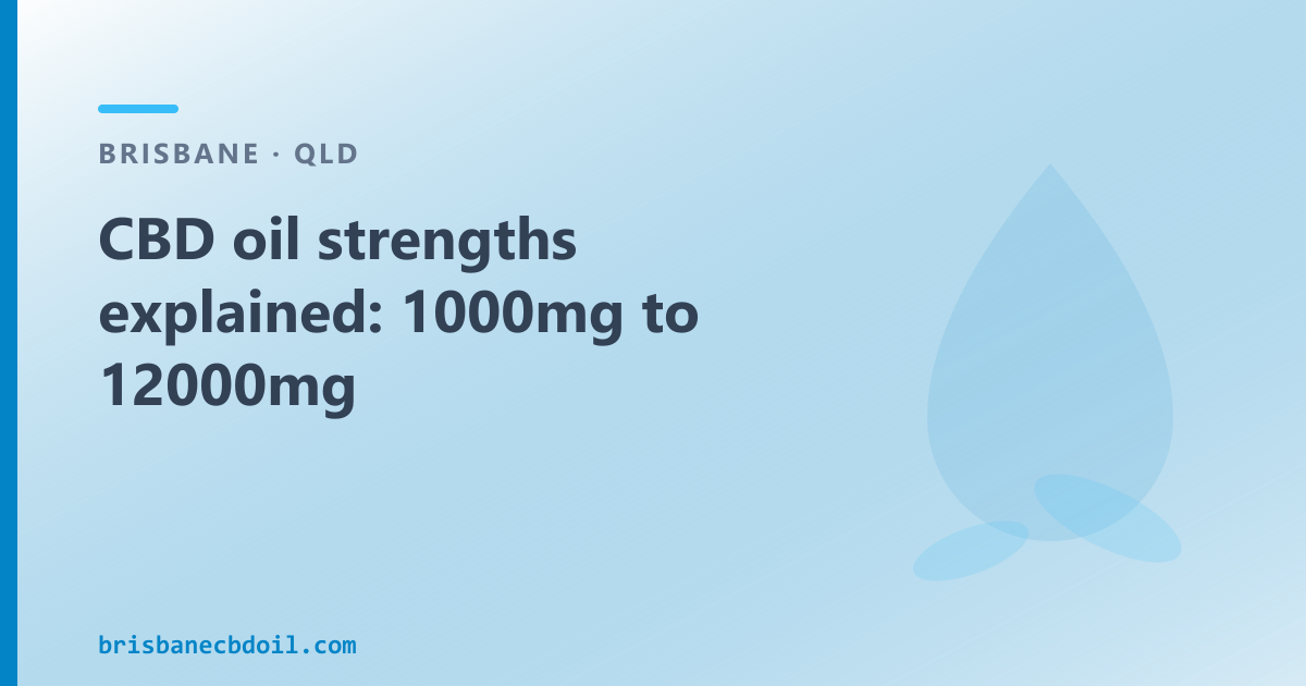 CBD oil strengths explained: 1000mg, 3000mg, 6000mg and 12000mg in Brisbane